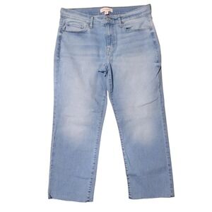 Lucky Brand Sweet Crop Jeans 12/31 Light Wash Blue Denim Stretch Women Raw Hem